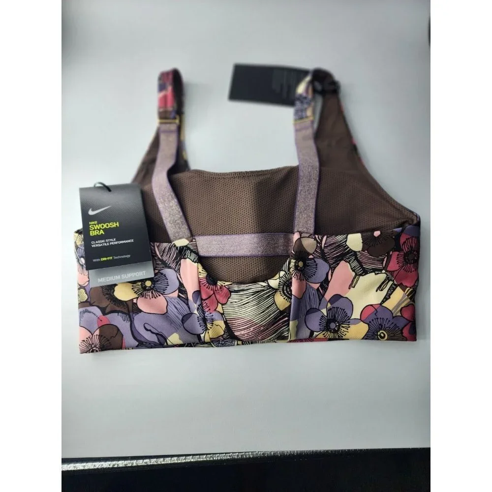 Nike Womens Multicolor Iron Stone Floral-Print Dri-FIT Padded Sports Bra Size S - Picture 8 of 11
